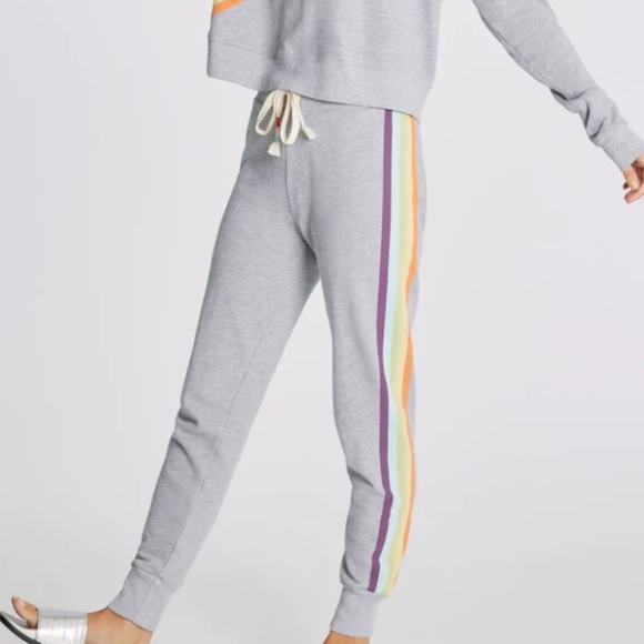 Wildfox Pants - Wildfox Rainbow Stripe Gray Jack Joggers Pants Size XS 🌿
